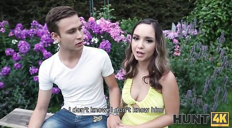 HUNT4K. Wanted to Save His Girlfriend from Creampie -- all He Got was Tip