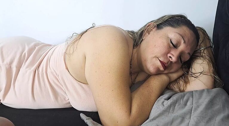Mature blonde sucking her stepson's cock