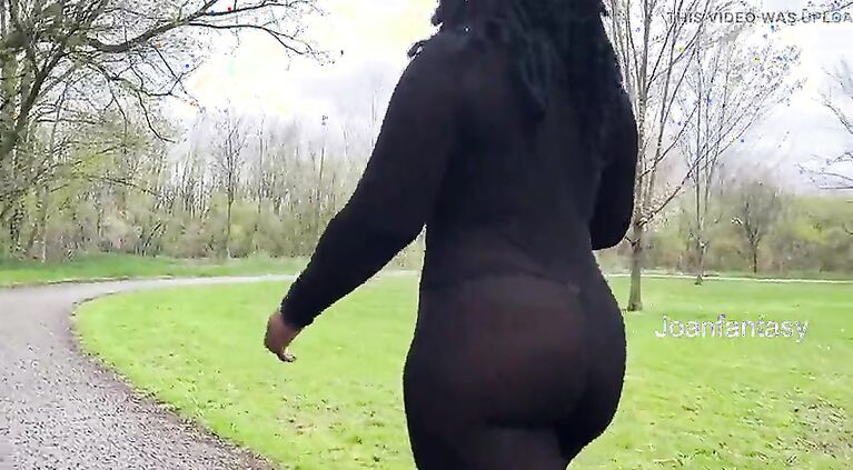 Out for a walk in a sheer jumpsuit
