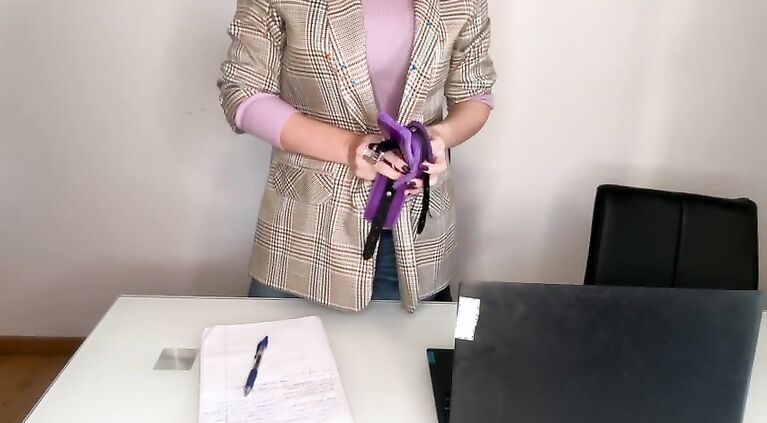 Hot Step Mother Seduces Step Son in the office, shows him milky nipples and Makes big cock Handjob
