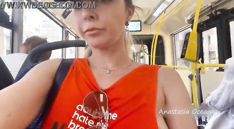 Flashing boobs in the city. Public