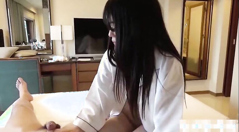 The cutest Japanese black-haired beauty gets a blowjob and a creampie 2 uncensored amateur