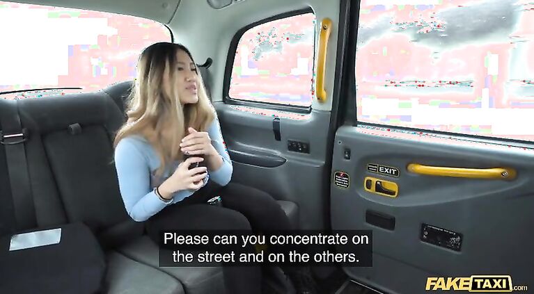 Fake Taxi – Cheeky Asian passenger gets out and takes a piss