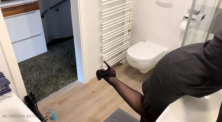 assistant undress after work sexy shower, business-bitch
