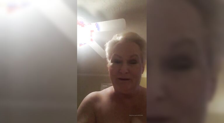 This Horny Granny Rides A Big Black Dildo And Oils Her Huge Tits